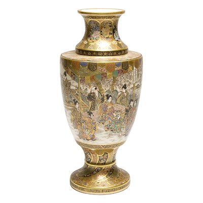 Lot 24 - Japanese Satsuma Vase 19th Century Painted...