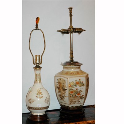 Lot 226 - Two Satsuma Vasiform Lamps Height of taller 13...