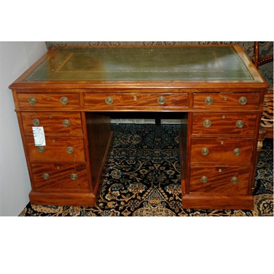Lot 549 - Victorian Leather Inset Mahogany Pedestal Desk...