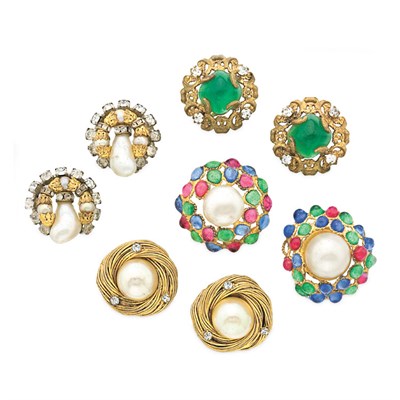 Lot 147 - Four Pairs of Chanel Earrings 1960s Comprising...