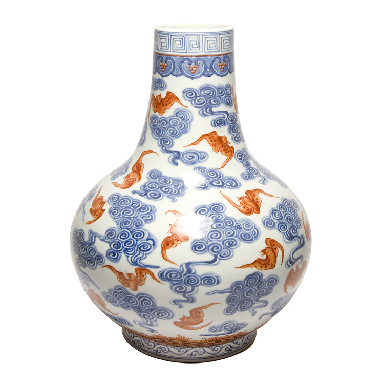 Lot 75 - Chinese Blue and White Glazed Porcelain Vase...