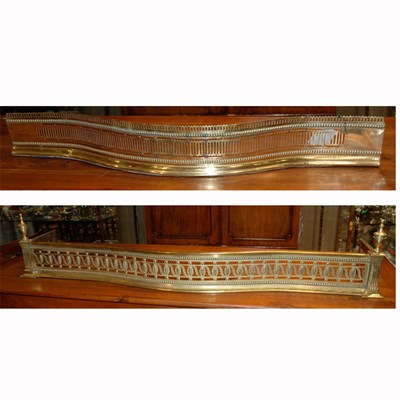 Lot 251 - Neoclassical Style Brass Fire Fender; Together...