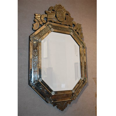 Lot 218 - Venetian Style Mirror Framed Mirror Height 49...