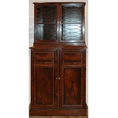 Lot 412 - Late Regency Rosewood Collector's Cabinet 19th...