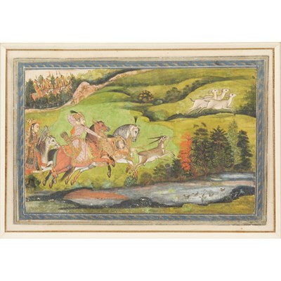 Lot 227 - Indian School 18th Century Hunting party...