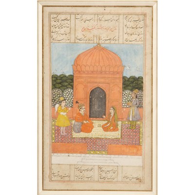 Lot 231 - Indian School 19th Century Seated prince with...