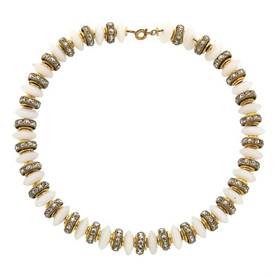 Lot 100 - Czech Necklace Circa 1930 Flattened milk glass...