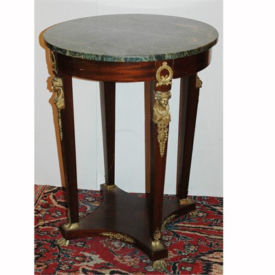 Lot 587 - Empire Style Marble Top Mahogany Circular...