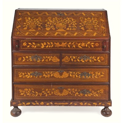 Lot 593 - Dutch Rococo Satinwood Inlaid Floral Marquetry...