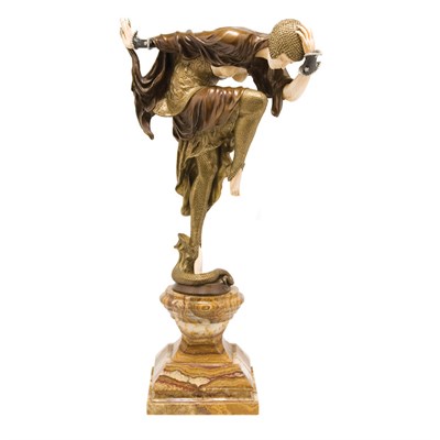 Lot 453 - Art Deco Style Bronze and Ivory Ankara Dancer...