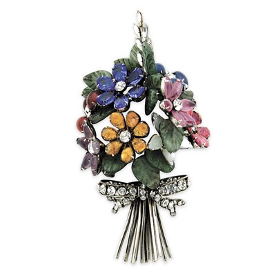 Lot 324 - Iradj Moini Bouquet Brooch Faceted rhinestones...