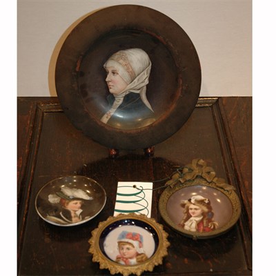 Lot 332 - Group of Four Continental Porcelain Portrait...