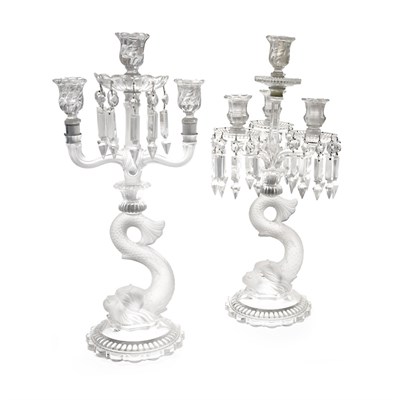 Lot 448 - Two Similar Baccarat Style Pressed Glass...