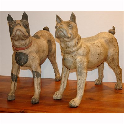 Lot 252 - Pair of Painted Terra Cotta Figures of...