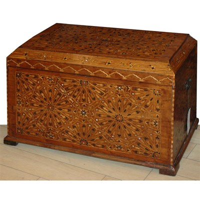 Lot 310 - Mother-of-Pearl and Parquetry Inlaid Trunk...