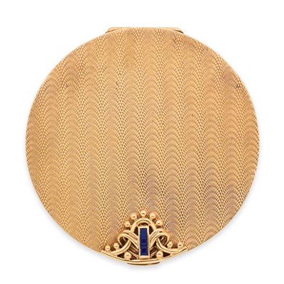 Lot 6 - Gold and Sapphire Compact, Tiffany & Co.