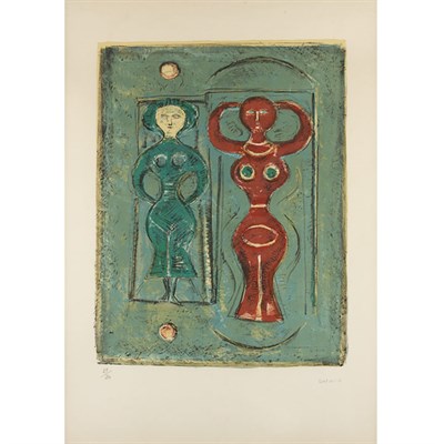 Lot 379 - Massimo Campigli COMPOSIZIONE CON DUE FIGURE...