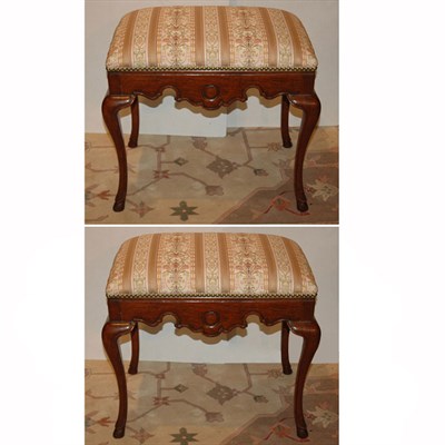 Lot 602 - Pair of Georgian Style Mahogany Upholstered...