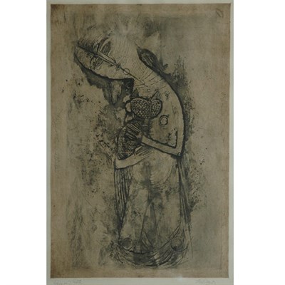 Lot 116 - Johnny Friedlaender [WOMAN AND CAT] Etching...