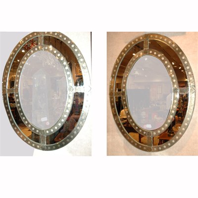 Lot 297 - Pair of Mirror Framed Mirrors Height 31 inches,...