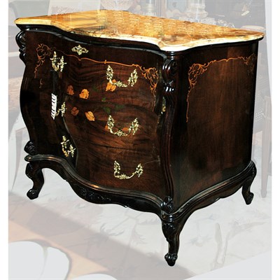 Lot 499 - Louis XV Style Marble Top Mahogany and...