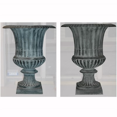 Lot 610 - Pair of Neoclassical Style Bronze Garden Urns...