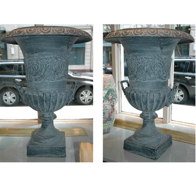 Lot 567 - Pair of Neoclassical Style Patinated-Metal...