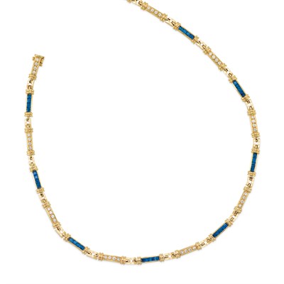 Lot 347 - Gold, Sapphire and Diamond Necklace, Tiffany & Co.