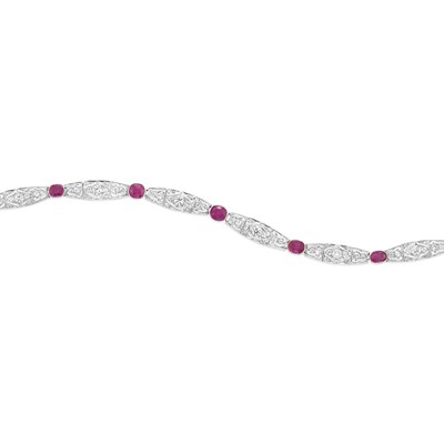 Lot 514 - Ruby and Diamond Bracelet