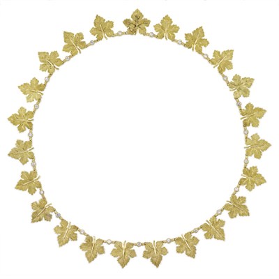 Lot 474 - Gold and Diamond Leaf Necklace, Buccellati