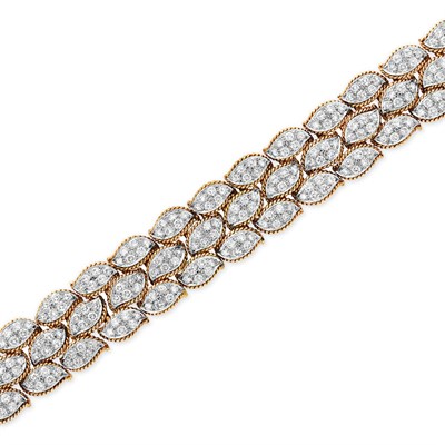 Lot 443 - Gold, Platinum and Diamond Bracelet