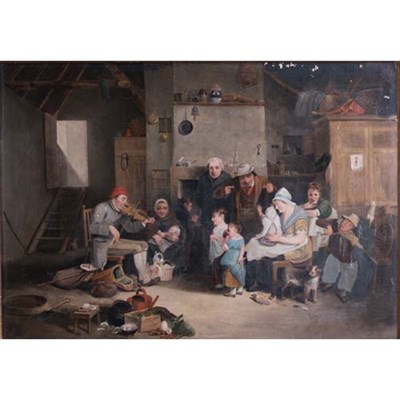 Lot 105 - After David Wilkie The Blind Fiddler Oil on...