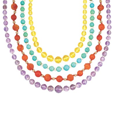 Lot 440 - Four Bead Necklaces
