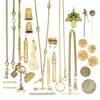 Lot 546 - Group of Gold, Gold-Filled and Metal Jewelry, Items and Fragments