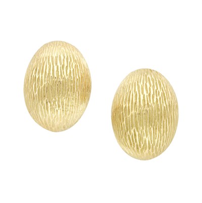 Lot 292 - Pair of Gold Dome Earclips