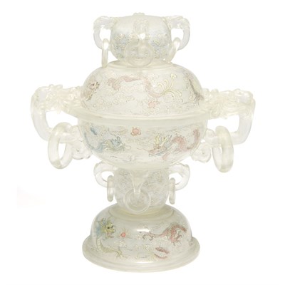 Lot 218 - Chinese Inside Painted Glass Censer 20th...