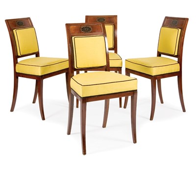 Lot 104 - Set of Four Side Chairs Russia, 19th century...