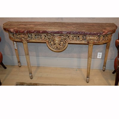 Lot 311 - Neoclassical Style Marble Top Painted Wood...