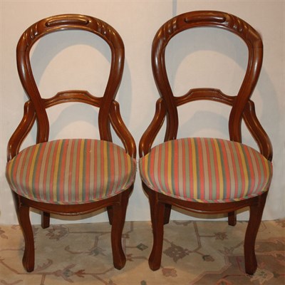 Lot 548 - Pair of Victorian Balloon Back Side Chairs