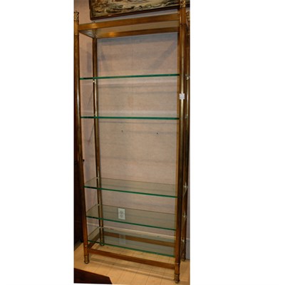 Lot 258 - Pair of Neoclassical Style Brass Etageres...
