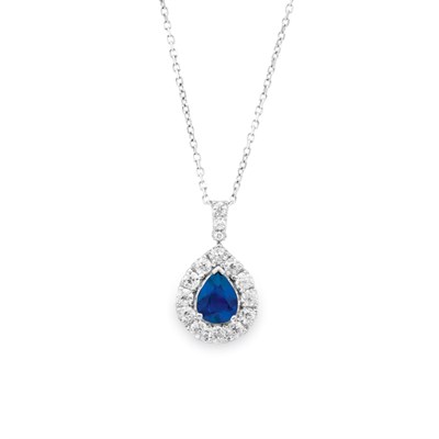 Lot 72 - Sapphire and Diamond Pendant with Chain