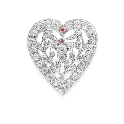 Lot 252 - Antique Diamond Heart Clip