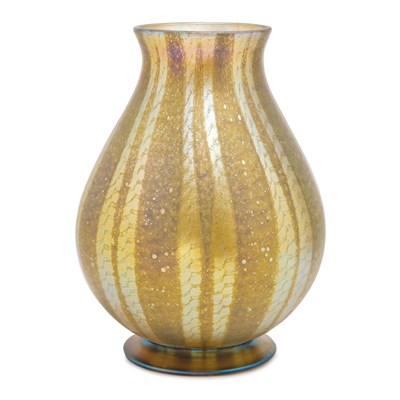 Lot 286 - Nash Iridescent Art Glass Footed Vase Circa...