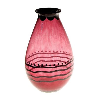 Lot 325 - Marcel Goupy Enameled Glass Vase Of tapering...