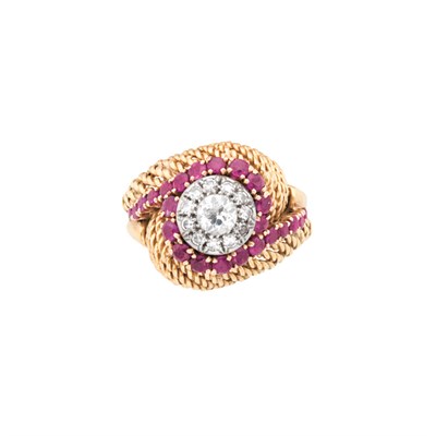 Lot 183 - Gold, Platinum, Diamond and Ruby Ring
