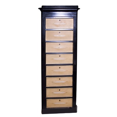 Lot 159 - Restauration Black Painted Lockside Cartonnier...