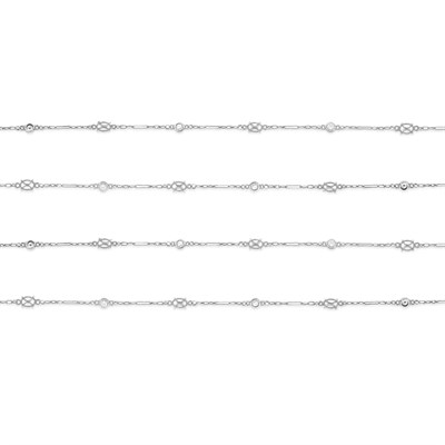 Lot 83 - Long Platinum and Diamond Chain Necklace