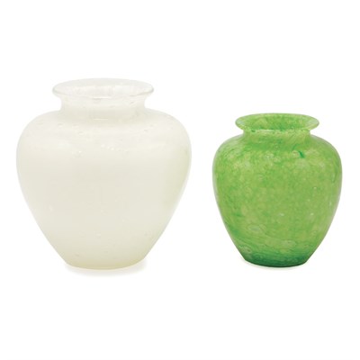 Lot 289 - Two Carder Steuben Glass Cluthra Vases Each of...