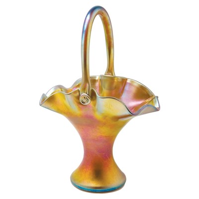 Lot 291 - Carder Steuben Gold Aurene Glass Basket Model...