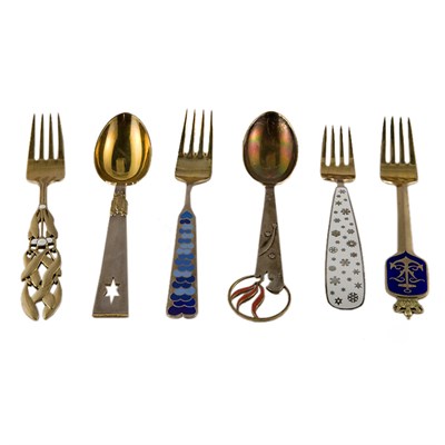 Lot 199 - Group of Continental Enamel and Parcel Gilt...